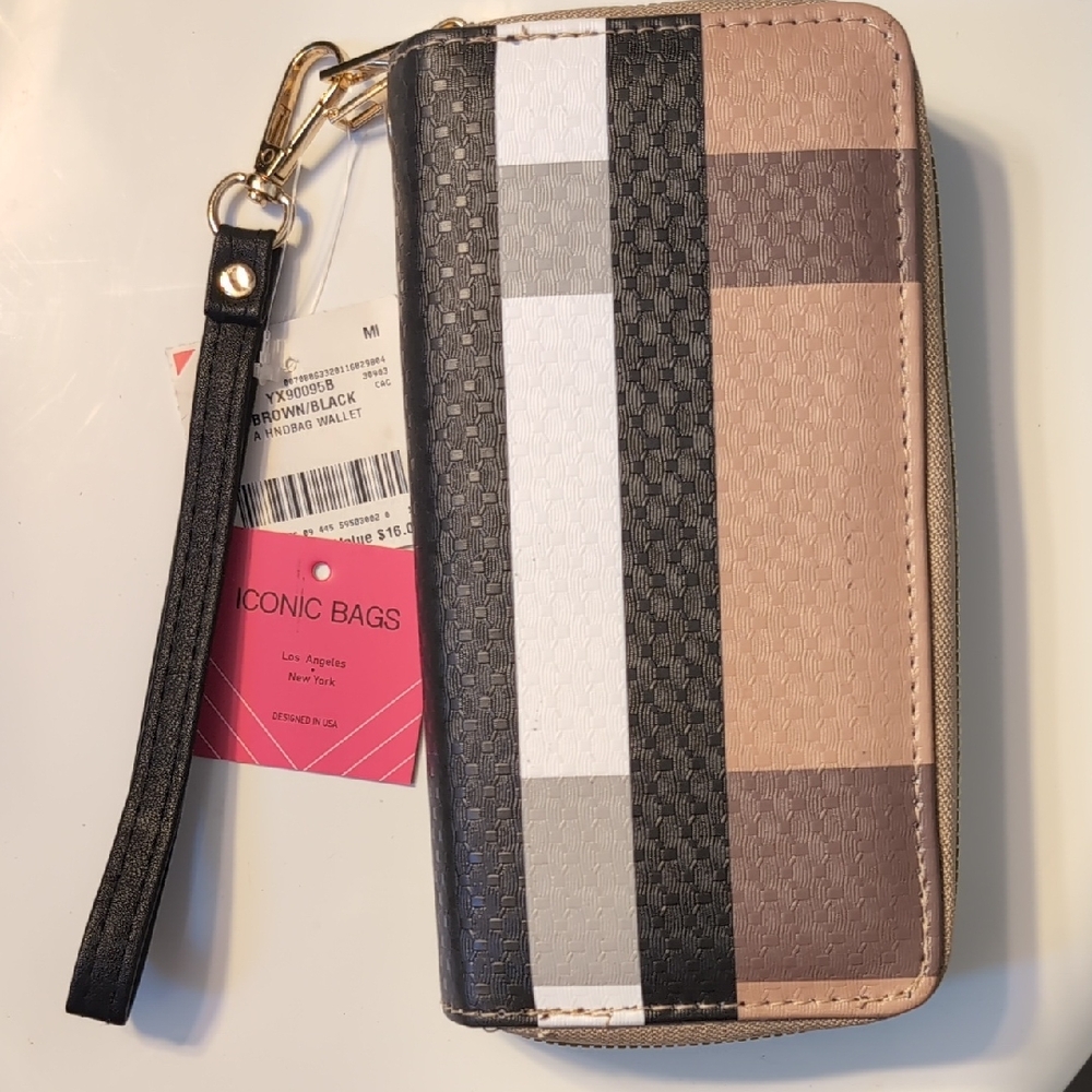 Black and Brown Striped Wallet